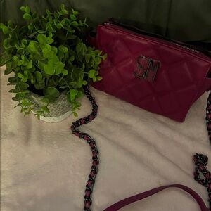 Steve Madden Fuchsia Quilted Crossbody Bag